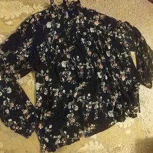 Altar'd State High-Neck Floral Blouse